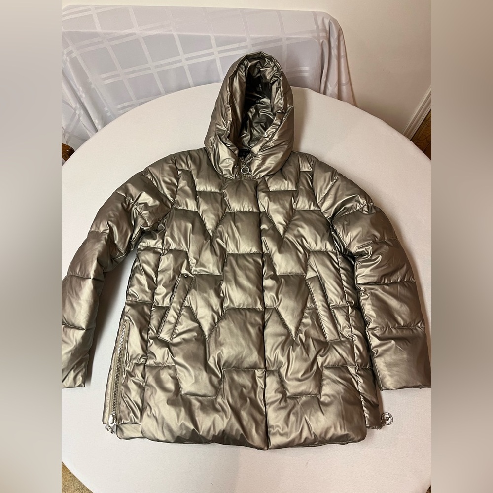 Warm Metallic Grey Puffer Jacket - Alaska Outerwear Company/ Made in Italy